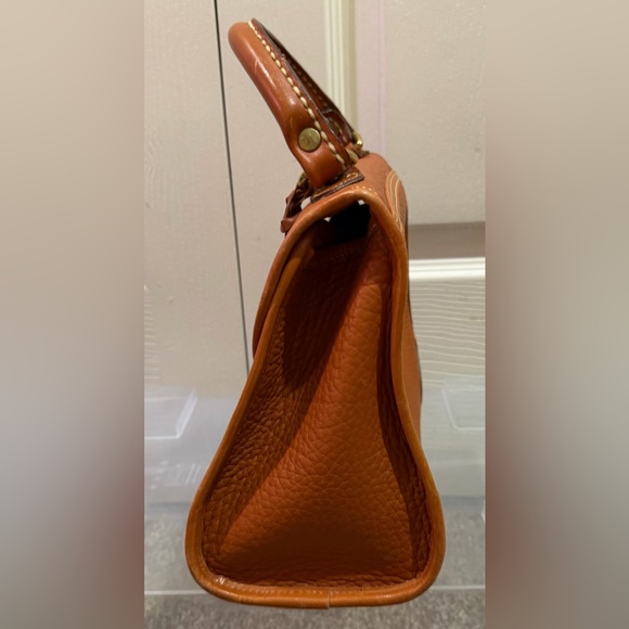 Vintage Dooney & Bourke Carpet Bag Small R47 Brown and Tan Purse Satchel Tote - Picture 5 of 7